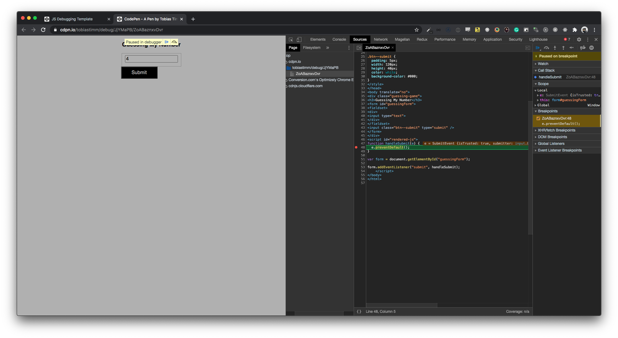 Debugger View Activated